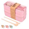 Pink Bento Box Lunch Containers  Portable Microwave Japanese Bento Box Meal Prep Containers For Healthy Food For Adults Women Microwaveable Bowl Plast