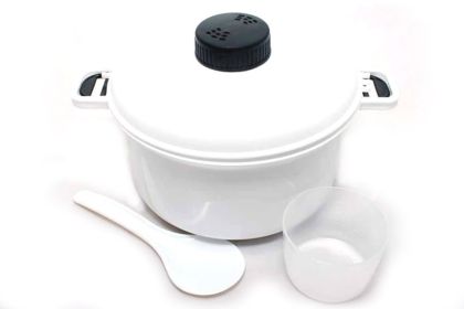 Food-Grade Microwaveable 10-Cup Kitchen Pressure Cooker & Steamer w/ Cup & Paddle, 2.5 Quart Capacity by Pride Of India 80 oz