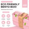Pink Bento Box Lunch Containers  Portable Microwave Japanese Bento Box Meal Prep Containers For Healthy Food For Adults Women Microwaveable Bowl Plast