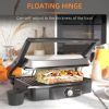 4 Slice Panini Press Grill, Stainless Steel Sandwich Maker with Non-Stick Double Plates, Locking Lids and Drip Tray, Opens 180 Degrees to Fit Any Type