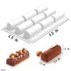 Cake Molds for Baking Shapes 9 Cavities Log Mold Cake Roll Pan Chocolate Mold Silicone Cake Molds for Baking 3D Cylinder Baking Mold for Candy Pastry