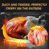 Small 20 Quart Stainless Steel Deep Turkey Electric Roaster Oven With Rack Black Home Kitchen